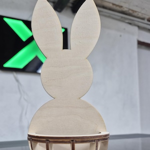 Coniglietto pasquale con cestino - Lasercut - 3 mm - File - Download file