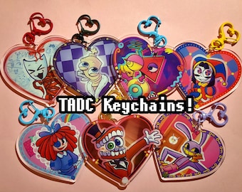 The Amazing Digital Circus Heart keychains| TADC Double Sided Keychains