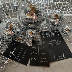 Editable Black White Hen Party Itinerary Digital Download Custom
