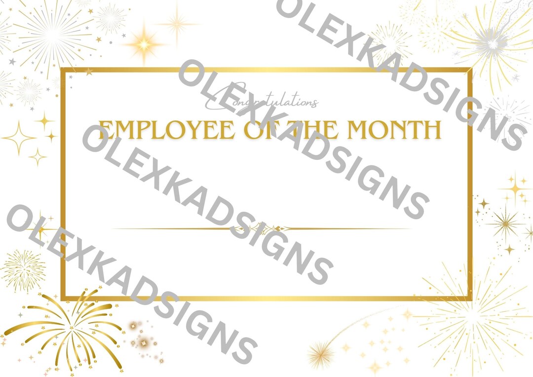 Employee of the Month Printable PDF - Etsy
