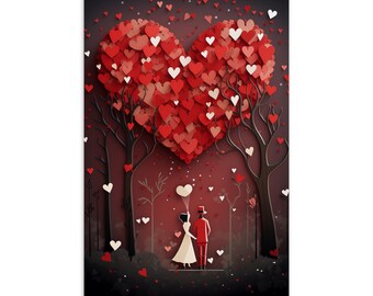 Carte de Saint Valentin I carte de voeux I carte cadeau I carte postale