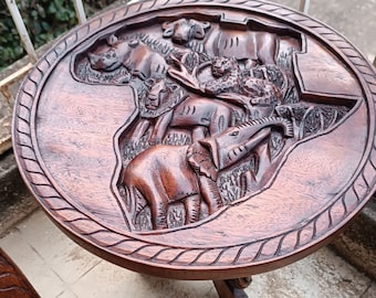 Mesa de centro vintage / Mesa plegable / Mesa artesanal africana
