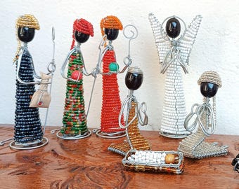 African Beaded Christmas Nativity Scene
