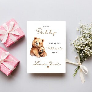 Tarjeta del Día del Padre para un Bebé, Tarjeta del Día del Padre para un Papá, Tarjeta Personalizada del Día del Padre, Tarjeta Digital de Papá Oso