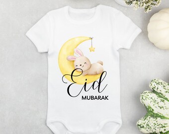 Eid Mubarak Onesie, Custom baby onesie, Eid Bodysuit, Muslim Baby Bodysuit, Cute Muslim Baby Gift, Eid Gifts for Baby, Muslim Gifts