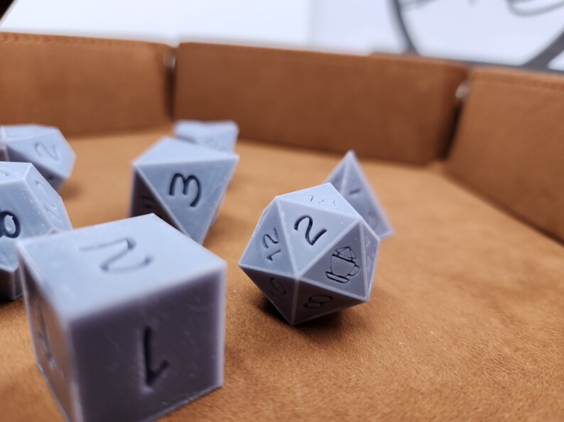 Customisable RPG Dice Masters Set 7pcs Grey With Bumpers Etsy