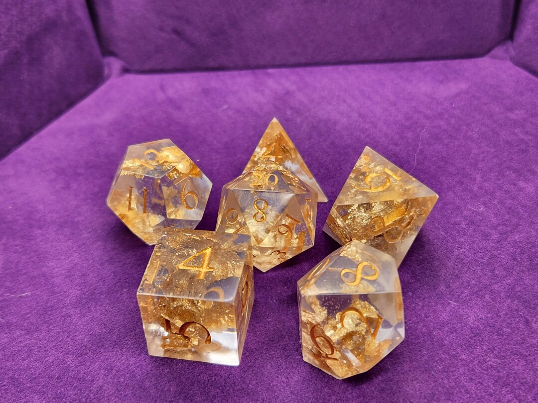 Galaxy Dice Set - 7 Dadi Poliedrici Verde Scuro E Viola Con Glitter, Per D&D E Giochi Da Tavolo