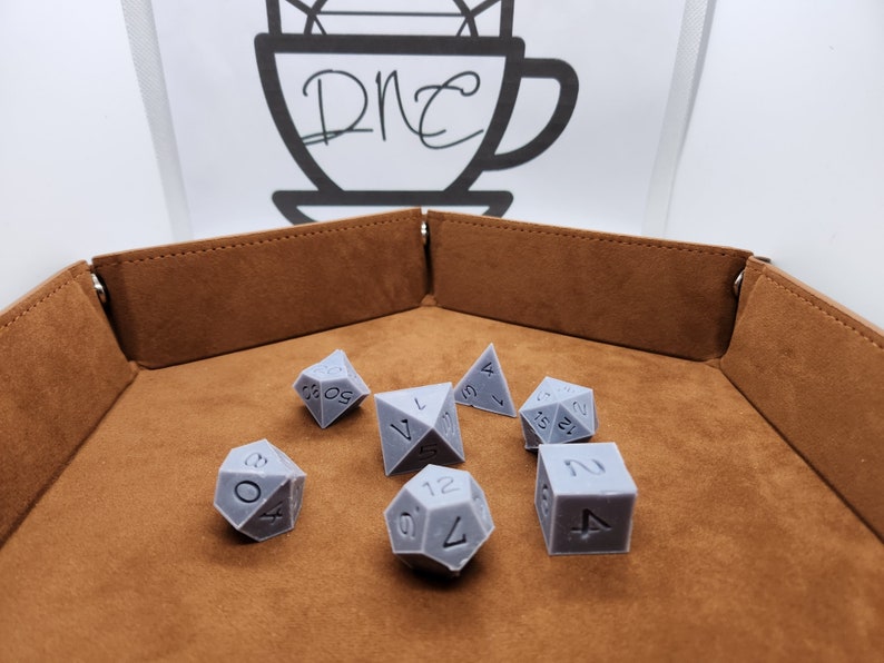 Customisable RPG Dice Masters Set 7pcs Grey With Bumpers Etsy