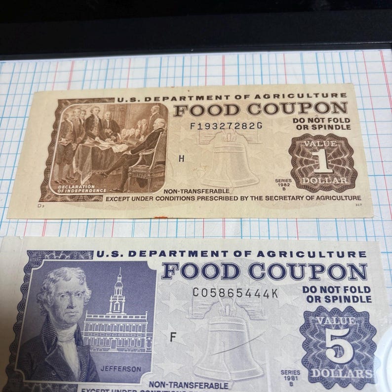 Vintage USDA-matkuponger: Samlarvaluta från 1970-1990 (3-pack) bild 10
