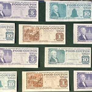 Vintage USDA-matkupongset, 1976-1990-serien, samlarfrimärken bild 5