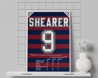 Shearer the record breaker | NUFC Fan poster Retro 1996 Away