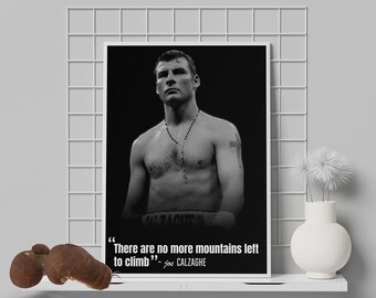 Joe Calzaghe no mountains left to climb sports quote wall poster