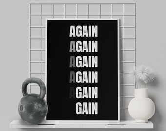 AGAIN! Workout motivation sports quote wall art