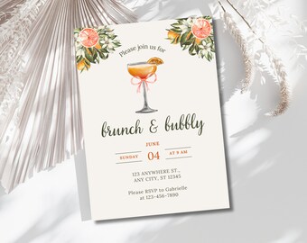 Citrus Bridal Brunch Invitation: Lemon Bridal Shower Template