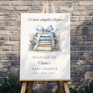 A New Chapter Begins Baby Shower Banner, Custom Storybook Baby Shower Decor, Personalized Book Themed Baby Shower Welcome Sign