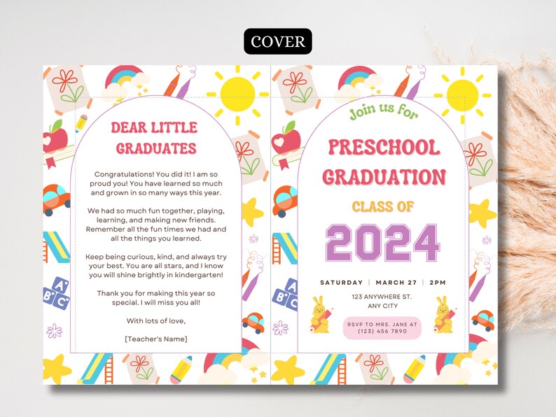 Preschool Graduation Program Template Editable Pre-k Graduation