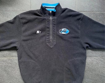 Polaire Col Zippé Starter Pro Line NFL Carolina Panthers Noir XXL XXLarge Vintage OG Rare 90s