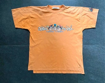 T-shirt LC Waikiki Boomerang Show Master Orange 14Ans Singe Prints Etiquette OG Vintage Rare France 90s