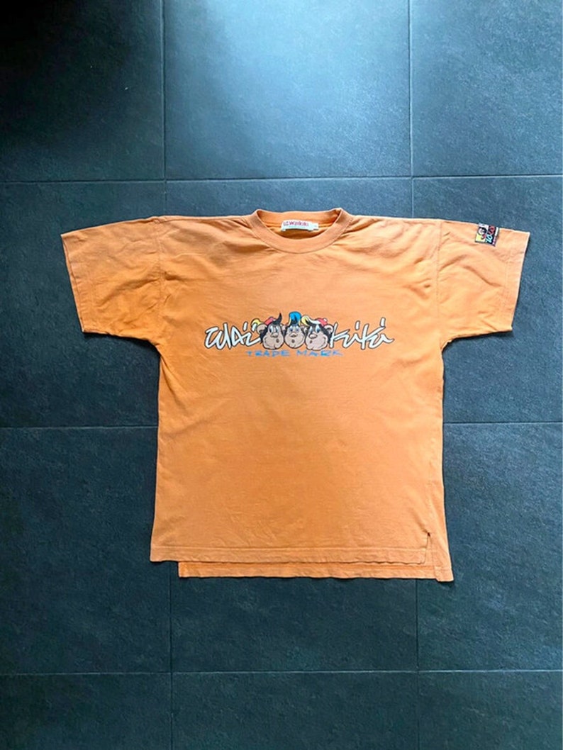 T-shirt LC Waikiki Boomerang Show Master Orange 14Ans Singe Prints Etiquette OG Vintage Rare France 90s image 1