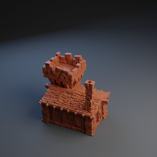 Wooden House C | Terrain | Wargaming | TTRPG | 10mm Scale