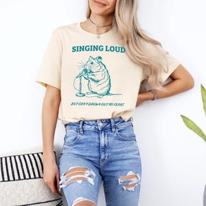 Hamster with Microphone PNG SVG, Singing Loud but Can’t Drown Out My Fears Digital Download, Dramatic Rodent Design, Stage Fright Mood Art