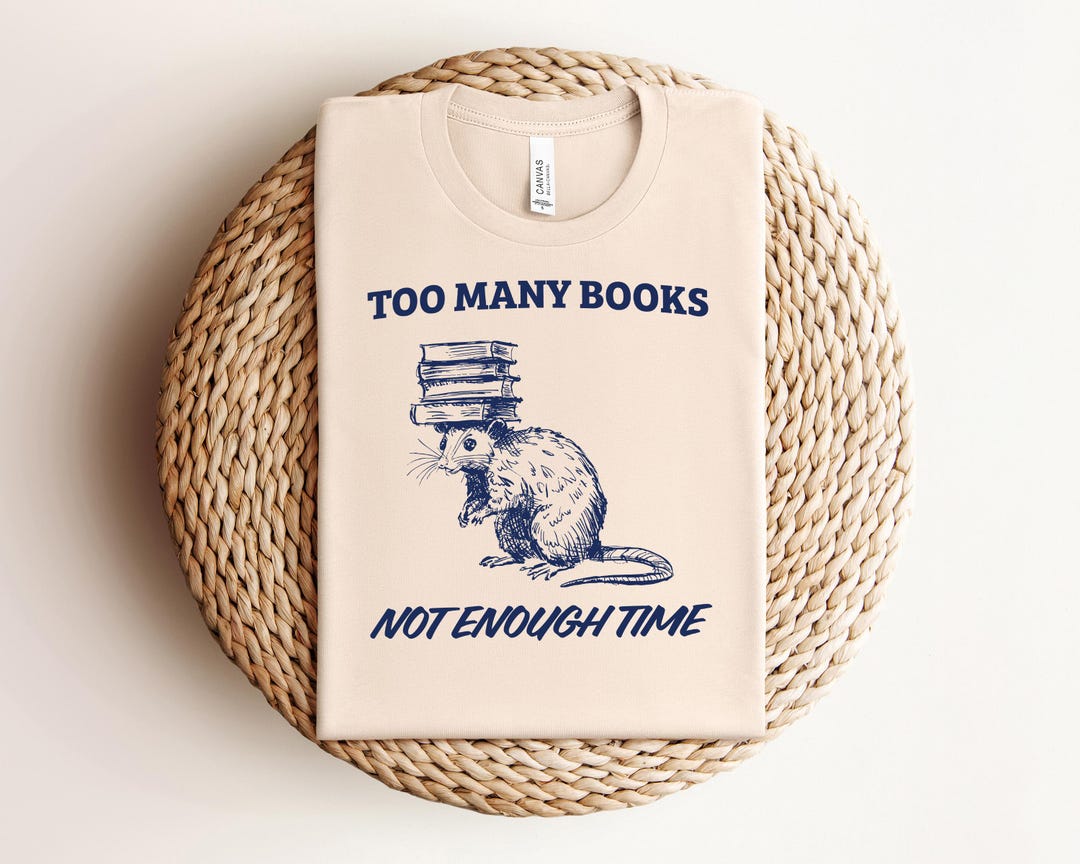Possum Balancing Books PNG SVG, Too Many Books Not Enough Time Digital ...
