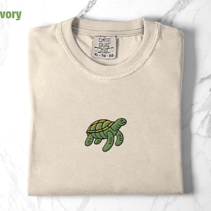 Embroidered Turtle T-Shirt, Tortoise Shell Shirt, Cool Turtle Tee, Ocean Shirt, Ocean Animal Shirt, Comfort Colors Tee, Casual Wear TShirt