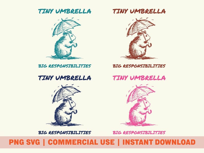 Photo inspiration: Cute Hamster With Umbrella Png Svg Tiny Umbrella Big Responsibilities Photo Inspiration