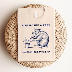 Funny Possum Wearing Round Spectacles PNG SVG, Life Is Like A Tree Sometimes You Just Hang Out Digital Download, Existential Humor Drawing