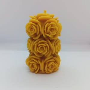 Handmade Beeswax Candle – Rose Bloom, Pure Beeswax | Natural & Eco-Friendly, Romantic candle, Wedding decor candle, Christmas candle gift