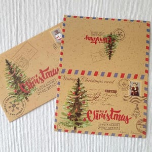 Karte mit Umschlag Merry Christmas - Weihnachtpost mit Umschlag Merry Christmas - Weihnachtsgrüße mit Umschlag Merry Christmas -