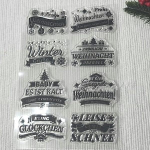 Stempel - Weihnachtswünsche - Transparenter Silikonstempel - Stempelset - Clear Stamps - Scrapbooking - Bullet Journal