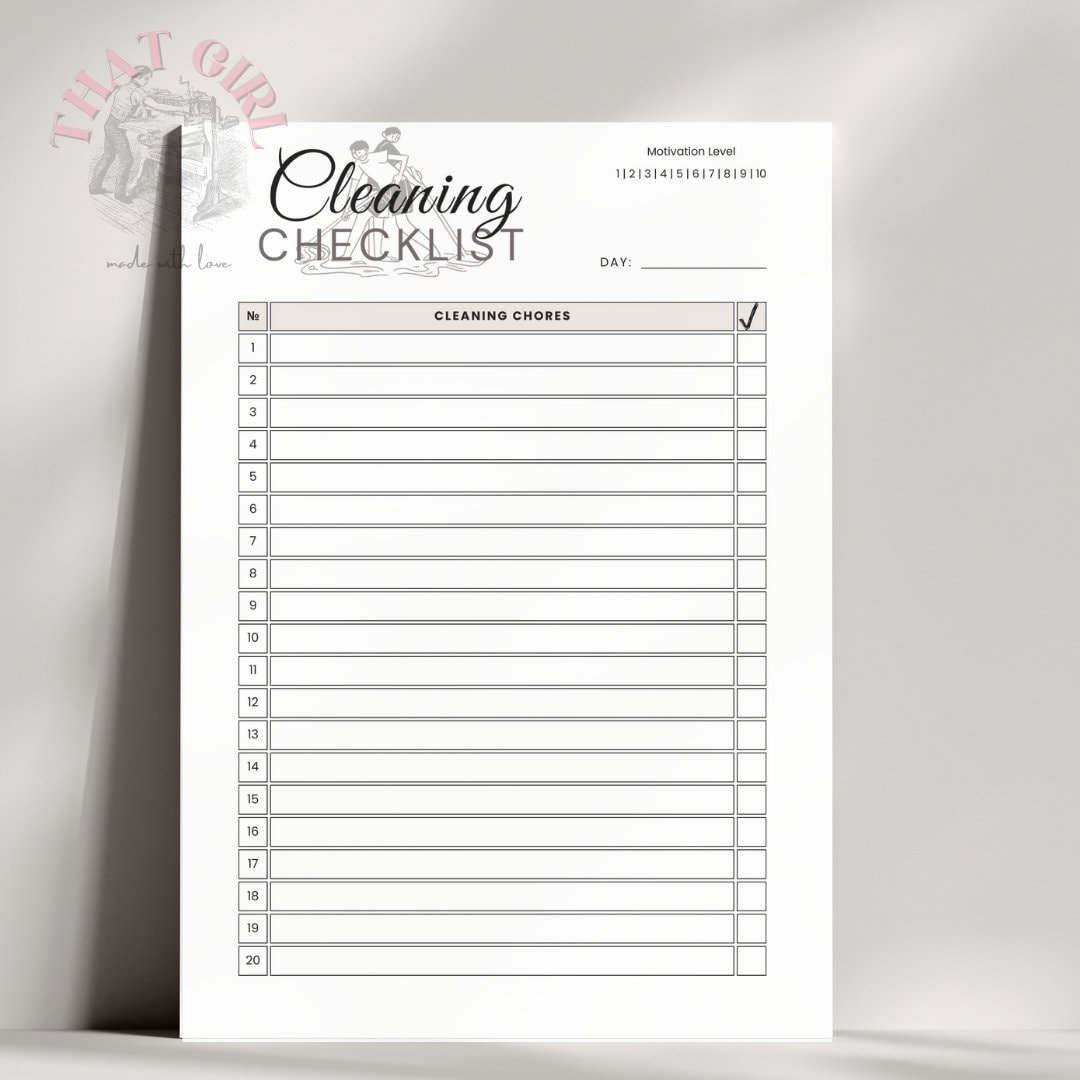 Printable House Cleaning Checklist Weekly Cleaning Schedule Weekly ...