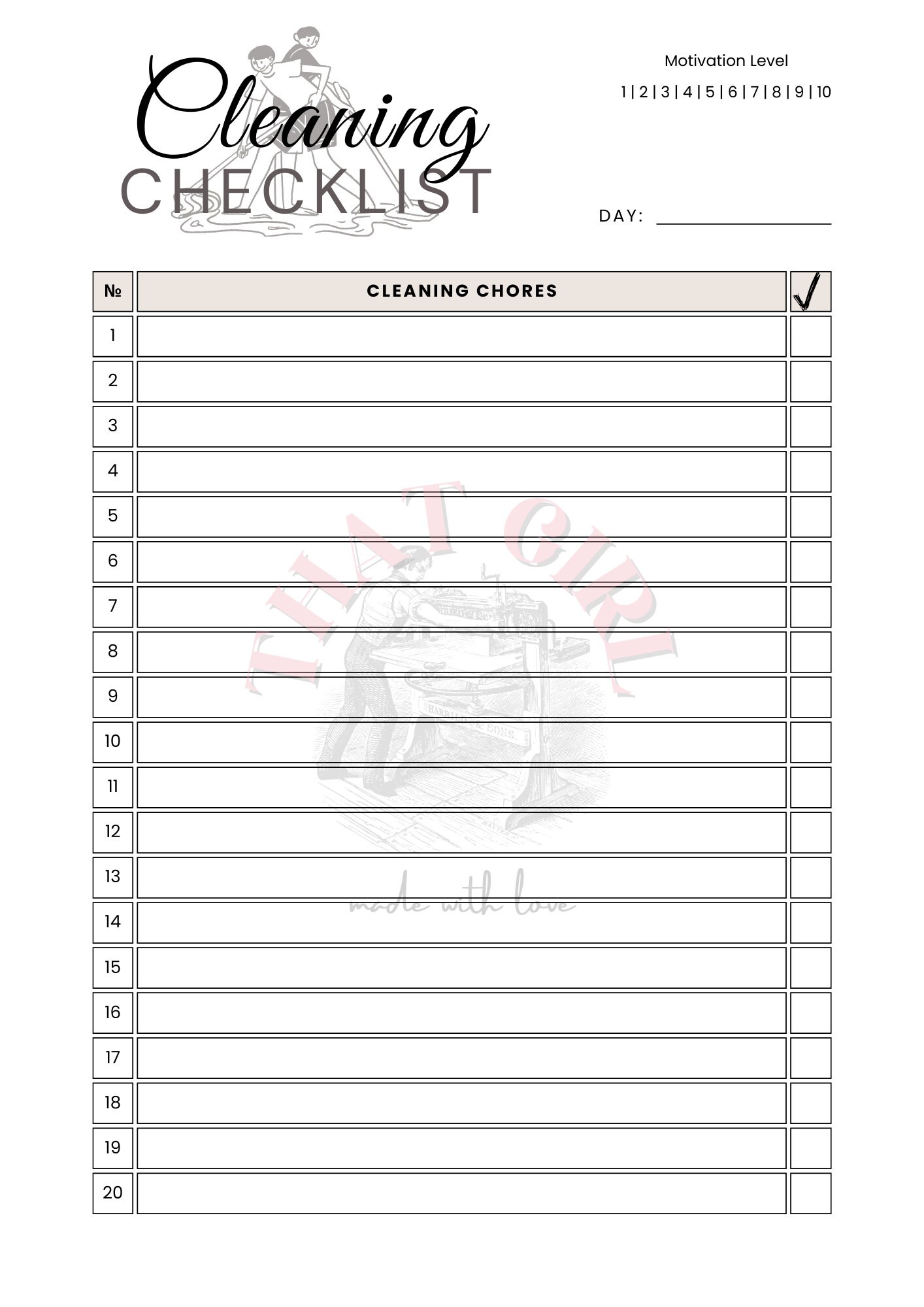 Printable House Cleaning Checklist Weekly Cleaning Schedule Weekly