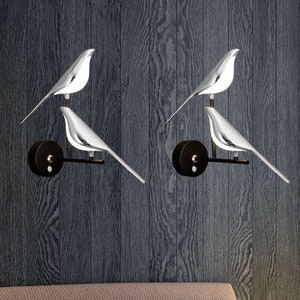 Bedroom Decor Wall Lamps reative LED Wall Lights Aluminum Alloy Magpie Bird Wall Sconces Home Indoor Bedside Lights Living Room