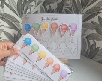 Children's educational ice game, fine motor skills and logic activity