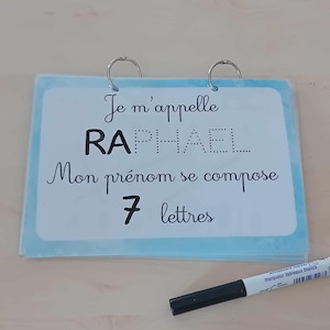 Livret d'activités prénom format A5, reconnaitre son prénom, Apprentissage de l'écriture de son prénom, Livret d'apprentissage personnalisé