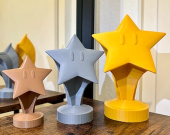 Sternen Trophäe - Mario Kart - Pokal - Trophy - 3D Druck - Gold, Silber, Bronze - Super Mario