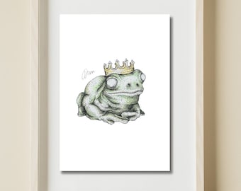 Digital art print frog king