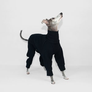 THERMAL HIGH-NECKEDROMPERS Black,Whippet, Italian Greyhound Clothing