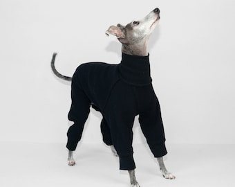 THERMAL HIGH-NECKEDROMPERS Black,Whippet, Italian Greyhound Clothing