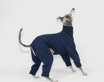 THERMAL HIGH-NECKEDROMPERS Navy,Whippet, Italian Greyhound Clothing