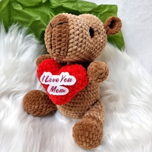 uncinetto capibara, peluche personalizzati, peluche capibara, regalo capibara, peluche per San Valentino da 9,4 pollici