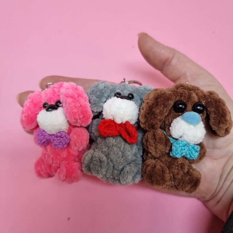 Cute Crochet Keychain Dog, Soft Cute Bag Keychain, Plush Cute Dog Etsy