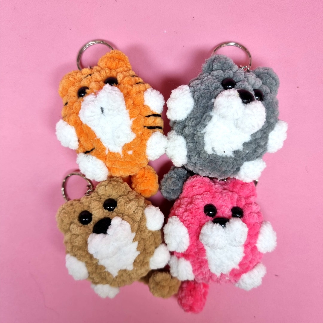 Crochet Keychain Cat, Soft Cute Bag Keychain, Plush Cute Cat Etsy