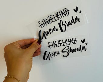 Big sister big brother iron-on patch | Iron-on patches | DIY T-shirt | Pregnancy announcement | Baby