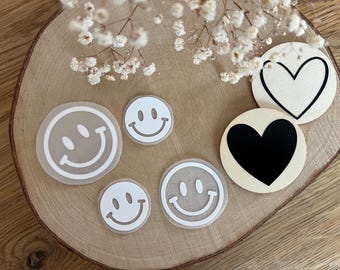 Iron-on smiley made of flock foil | Iron-on image | Iron-on patches | Textile appliqués | DIY T-shirt | DIY iron-on patches | Plotter