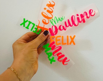 Iron-on name patch | Personalized iron-on stickers with name | Iron-on patches | Application for textiles | DIY T-shirt | DIY textile printing plotter