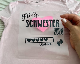 Iron-on transfer "Big Sister Big Brother" | Iron-on picture | Iron-on patches | DIY T-shirt | Pregnancy announcement | Baby