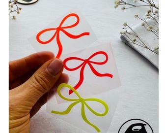 Iron-on Bow Applique in Neon Colors | Iron-on Image | Iron-on Patch | Textile Appliqué | DIY T-Shirt | DIY Iron-on Plotter Upcycling
